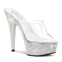 Pleaser Shoes Bejeweled-601DM Crystal Slip On Platform Mules