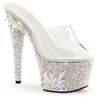 Pleaser Shoes Bejeweled-701FL Crystal Encrusted Slip On Platform Mules