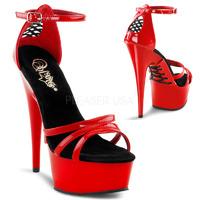 Pleaser Shoes Delight-662 Red Ankle Strap Platform Sandals