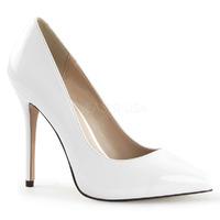 pleaser shoes amuse 20 white patent stiletto heels hidden platform cou ...