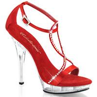Pleaser Fabulicious Shoes Lip-156 Red Satin Strappy Sandals