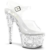 Pleaser Shoes Adore-708MR Clear Exotic Dancer Platforms