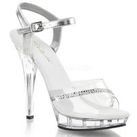 Pleaser Fabulicious Shoes Lip-108R Clear Ankle Strap Sandals