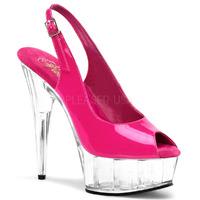 Pleaser Shoes Delight-654 Slingback Platform Sandals Pink Patent