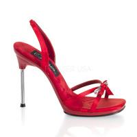 Pleaser Fabulicious Shoes Chic-38 Metal High Heels Red Sandals