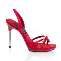 pleaser fabulicious shoes chic 38 metal high heels red sandals