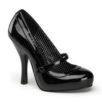 pleaser pinup couture cutiepie 02 black patent mary jane court shoes