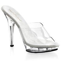 Pleaser Fabulicious Shoes Lip-101 Clear Slip-on Stiletto Heels Platform Mules