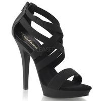 Pleaser Fabulicious Shoes Lip-169 Black Criss-Cross Sandals