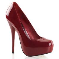 Pleaser Day and Night Gorgeous-20 Red Patent Leather Platform Court Shoes