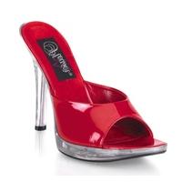 pleaser shoes vogue 01 red patent slip on mules