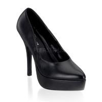 Pleaser Shoes Indulge-520 Black Matt Platform Court Shoes Stiletto Heel
