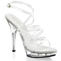 Pleaser Fabulicious Shoes Lip-106 Criss-Cross Sandals Clear