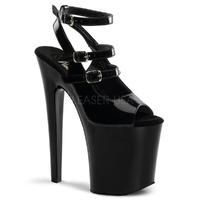 Pleaser Shoes Xtreme-873 Black 3 Strap High Platform Sandals