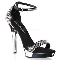 Pleaser Fabulicious Shoes Lip-168RS Crystal Covered Ankle Strap Sandals