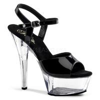 Pleaser Shoes Kiss-209 Black and Clear