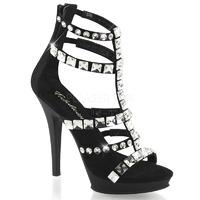 Pleaser Fabulicious Shoes Lip-158 Black Jeweled Multi Strap Sandals