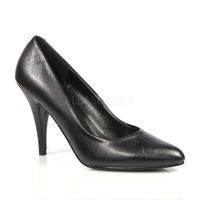 Pleaser Shoes Vanity-420 Black Leather Court Shoes