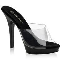 Pleaser Fabulicious Shoes Lip-101 Black and Clear
