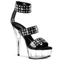 Pleaser Shoes Delight-694 Platform Sandals Crystal Adorned Triple Straps