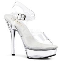 Pleaser Shoes Allure-608 Clear Platform Sandals