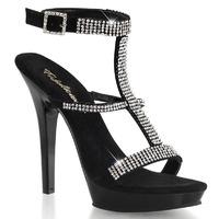 Pleaser Fabulicious Shoes Lip-116 Crystal T-Strap Sandals