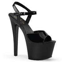 Pleaser Shoes SKY-309VL Vegan Leather Insole Black High Heels Platform Sandals