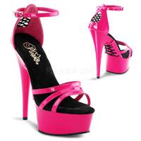 Pleaser Shoes Delight-662 Hot Pink Ankle Strap Platform Sandals