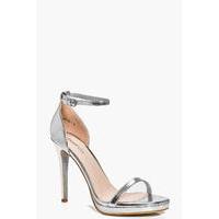 Platform Glitter Sole Sandal - silver