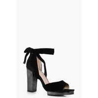 Platform Ribbon Peeptoe Heel - black