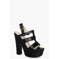 platform cage heels black