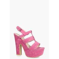 platform cage heels pink