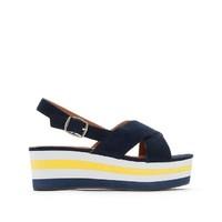 Platform Sandals with Crossover Straps