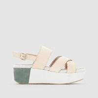 Platform Sandals with Crossover Straps