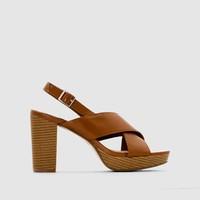 Platform Sandals with Crossover Straps