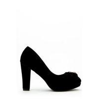 Pleated Bow Velour Court Shoes