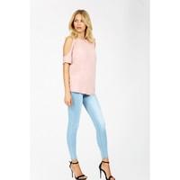 PLAIN COLD SHOULDER T-SHIRT