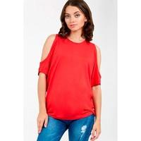 PLAIN COLD SHOULDER T-SHIRT