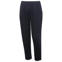 Plus Ladies Plain Full Length Elasticated Waist Harem Trousers with front Pockets - Navy