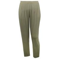 Plus Ladies Plain Full Length Elasticated Waist Harem Trousers with front Pockets - Khaki