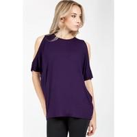 PLAIN COLD SHOULDER TEE