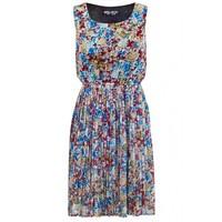 PLEATED FLORAL TEA DRESS