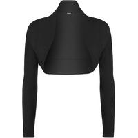 Plain Long Sleeve Shrug - Black