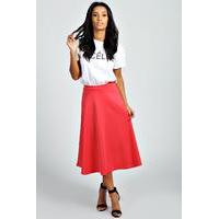 Plain Full Circle Midi Skirt - lipstick