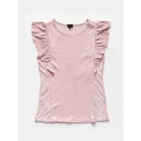 Plissé ruffle top