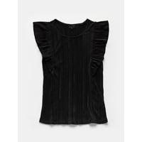 Plissé ruffle top