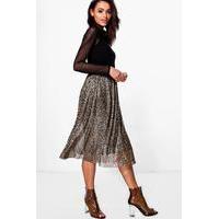 Pleated Midi Skirt - multi