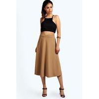 plain full circle midi skirt camel