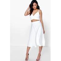 plain full circle midi skirt ivory