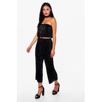 Pleated Bandeau and Culotte Co-ord - black